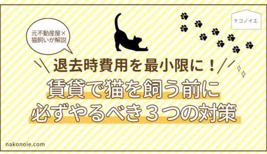 退去時費用を最小限に！賃貸で猫を飼う前に必ずやるべき３つの対策【元不動産屋×猫飼いが解説】