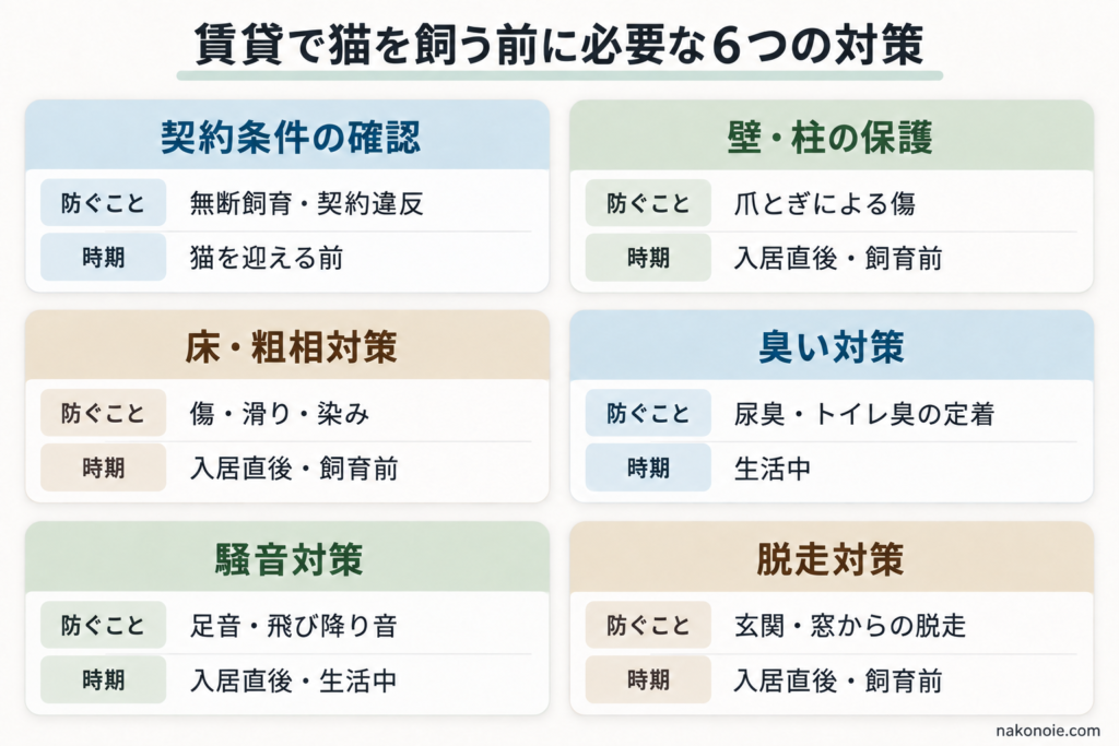 賃貸で猫を飼う前に必要な６つの対策一覧